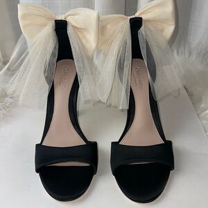 Beautiful Antonio Melani Born on Fifth Elle Satin Tulle Bow Back Heels